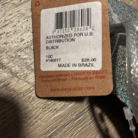 Havaianas Slim Gloss Silver/black Sparkle thong flip flops,summer,pool,beach - Picture 7 of 9